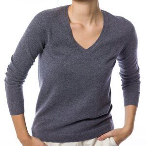 NWT! DongLi - 100% Cashmere V-neck Sweater in Heather Charcoal - Multiple Sizes